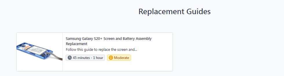 Samsung Galaxy S20+ Screen replacement guide on IFIXIT
