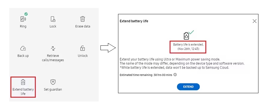 Samsung Extend Battery Life Features in SmartThing FInd