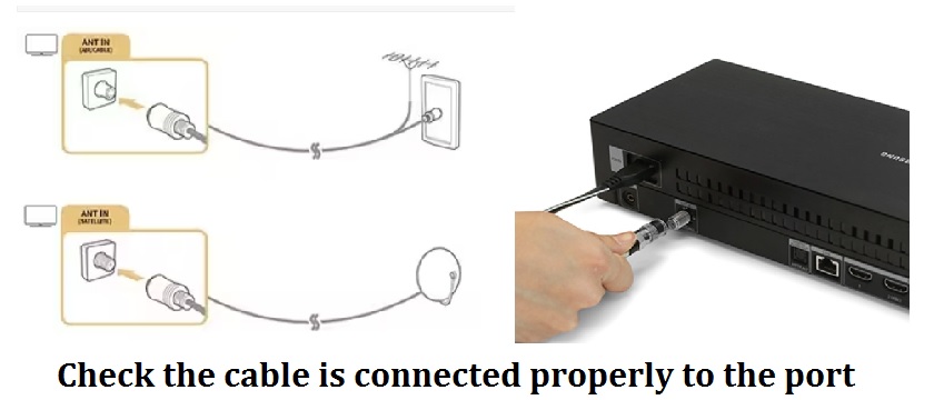 Image to describe Coaxial cable connection to Samsung TV