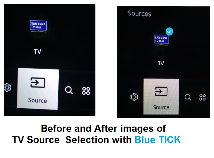 Before and AFter image of TV Source Selection