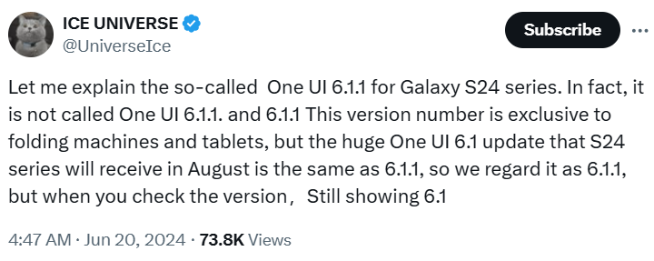 next One UI 6.1 update
